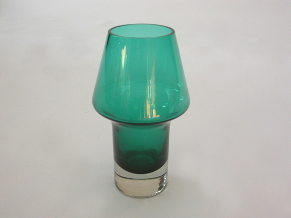 Green glass vase