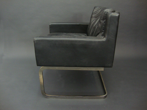 Patina leather armchair