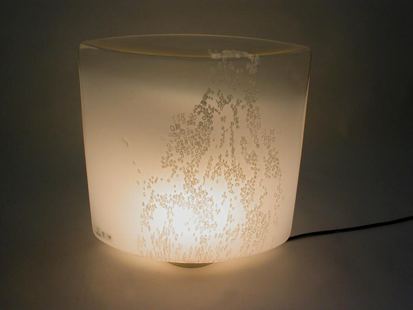 Glass table lamp / flower pot