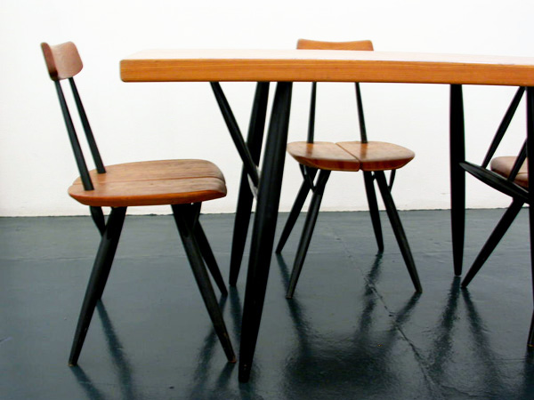 2 Chairs Mod. Pirkka - With table