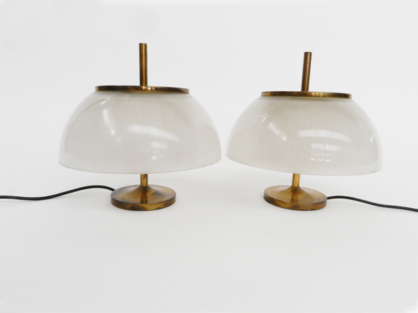 Pair of glass table lamps