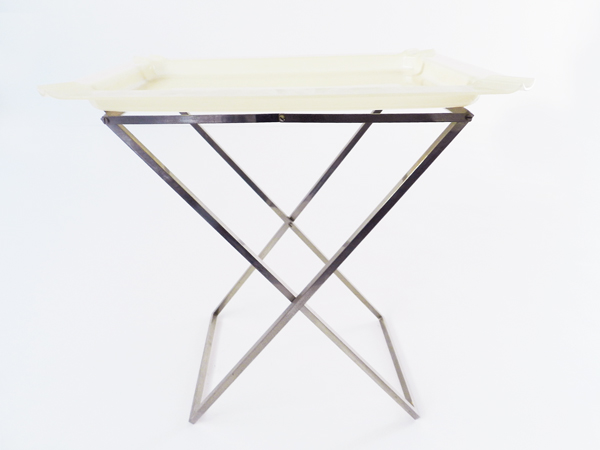 Pliable side table and tray