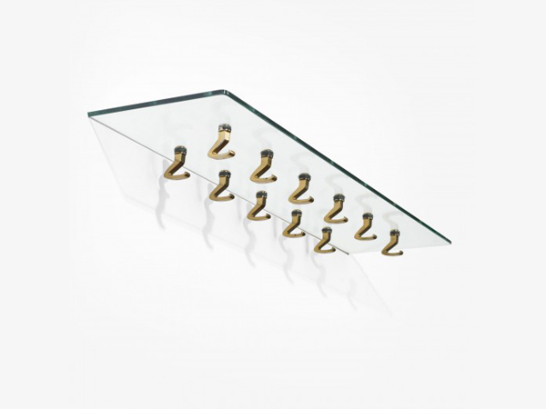 Suspended Glass Shelf With Brass Hangers mod. 5622