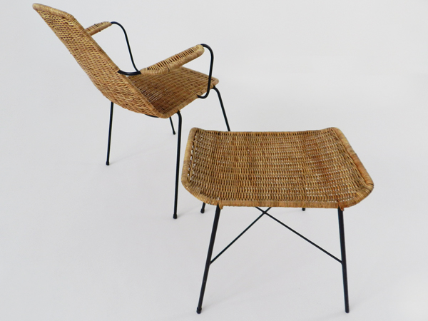 Armchair and stool mod. Basket