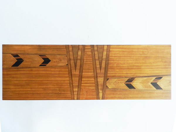Inlaid wood coffee table