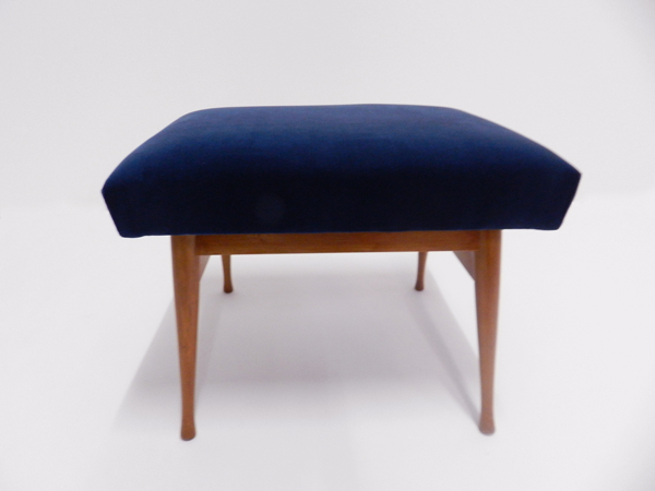 Dust blue velvet stool