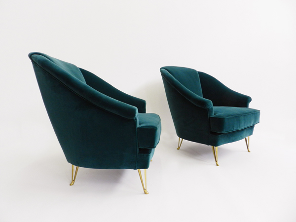 Rare elegant pair of armchairs