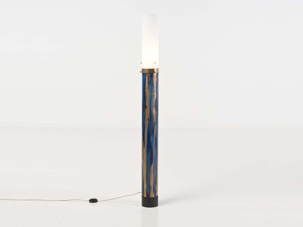 Enameled copper floor lamp