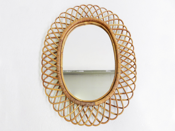 Rattan mirror