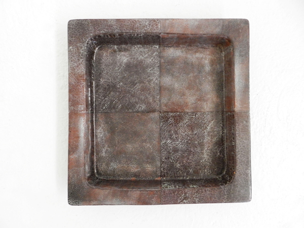 Square Bowl Dish in Raku Ceramic