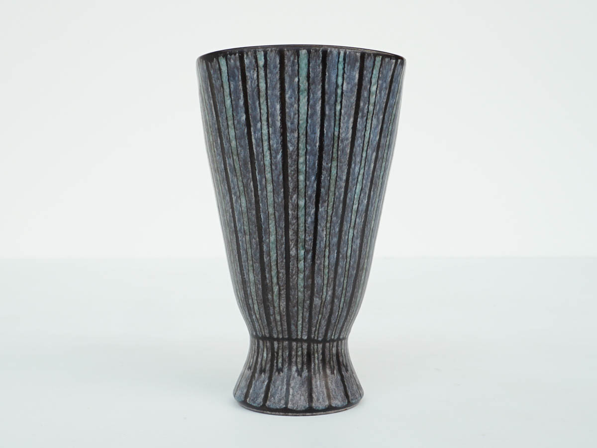 Elgant Blue Striped Italian Ceramic