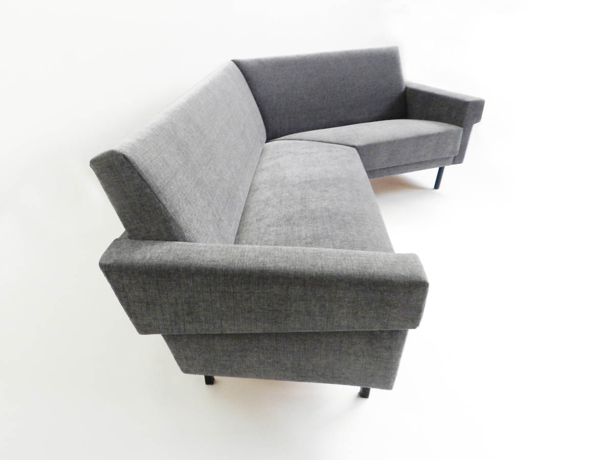 Architectural Sofa in New Lead-Gray Fabric