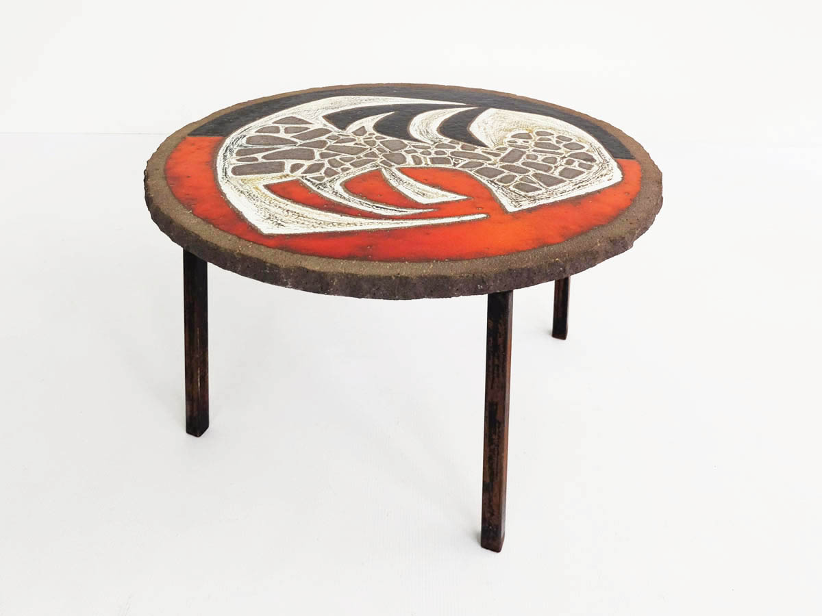 Enamel Coffee Table, French Brutalist