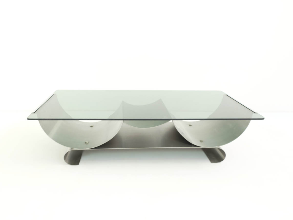 French Coffee Table in Curved Steel