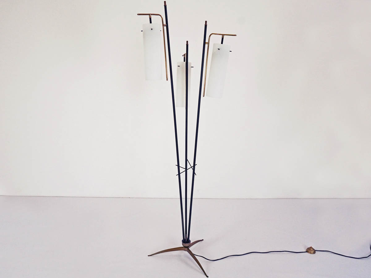 Three glass cones floor lamp