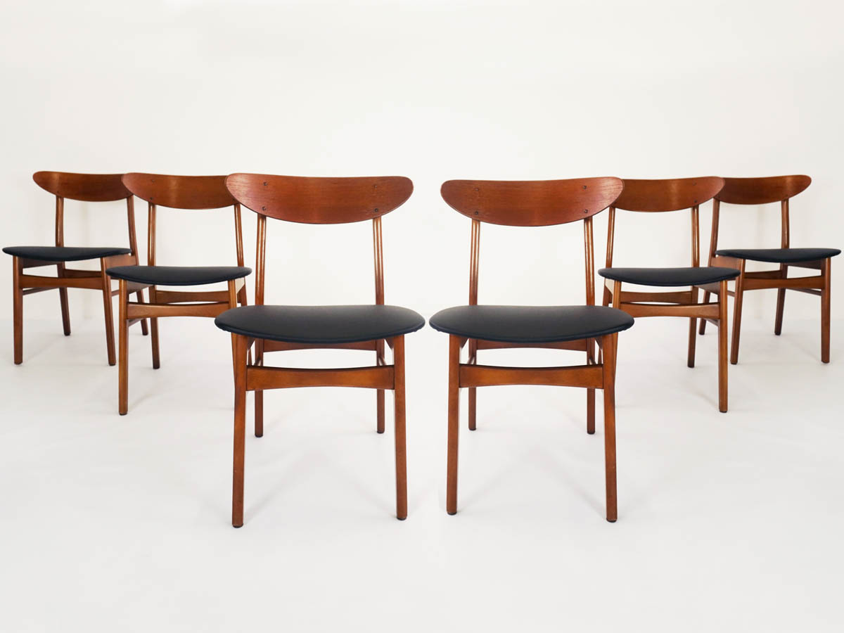 Set of 6 Danish chairs