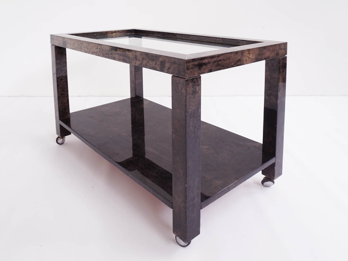 Parchment and mirror Serving Table