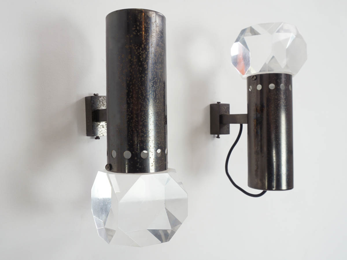 2 Massive Plexi Prisma Sconces