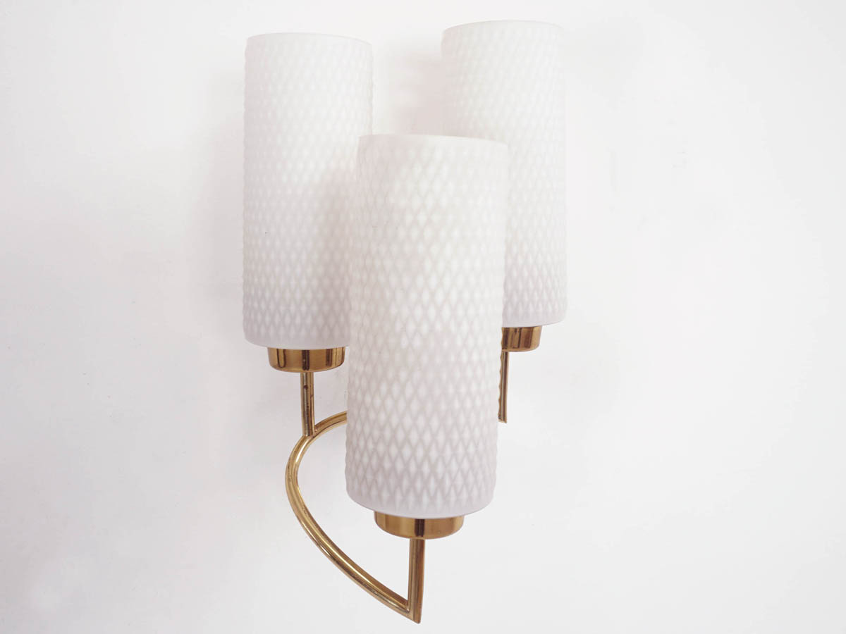 2 Printed glass tube sconces