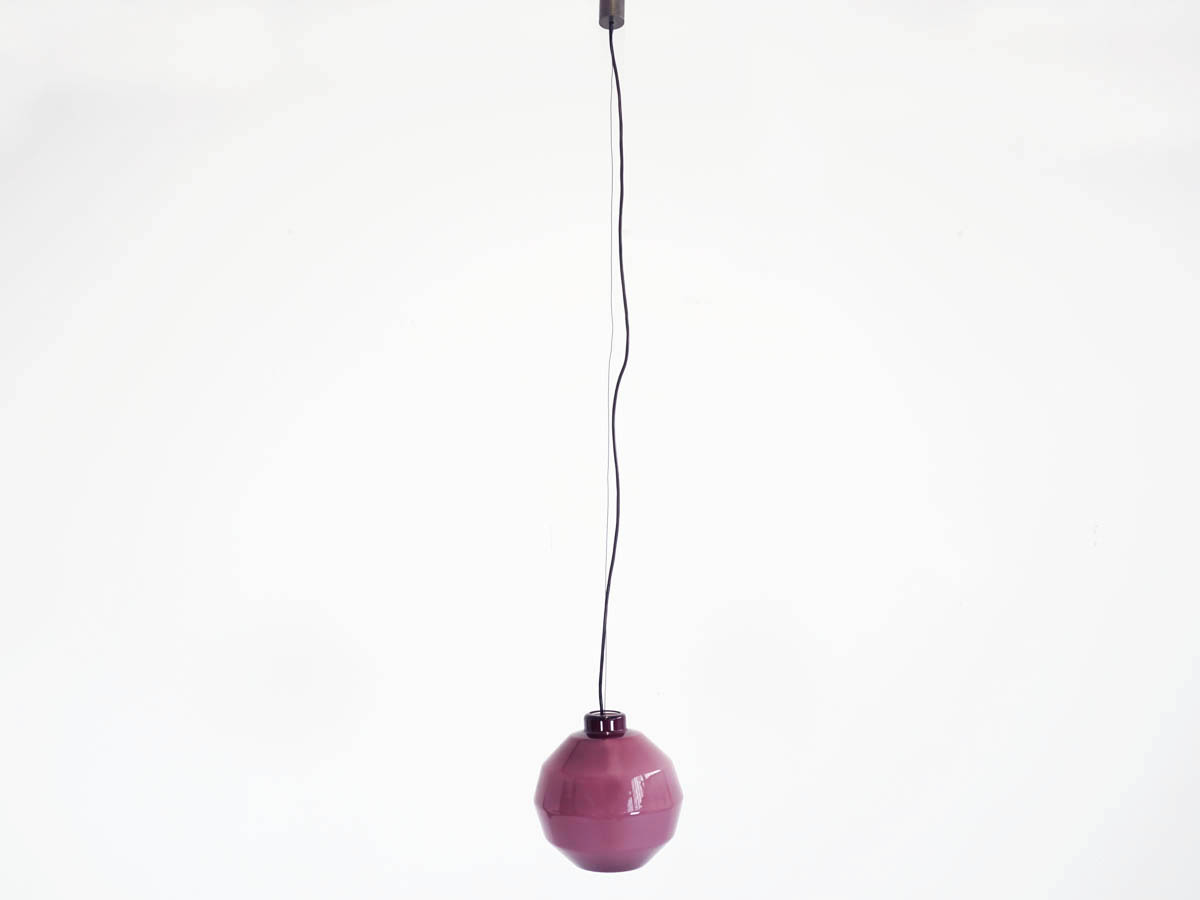 Raspberry purple "jacketed glass" pendant Lamp