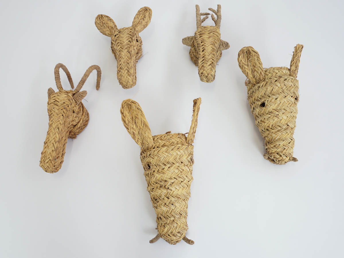 Maroccan straw animal heads