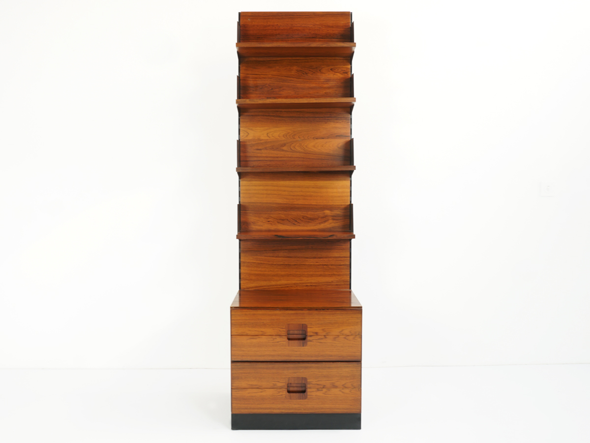 Rosewood bookshelf with 4 Drawers