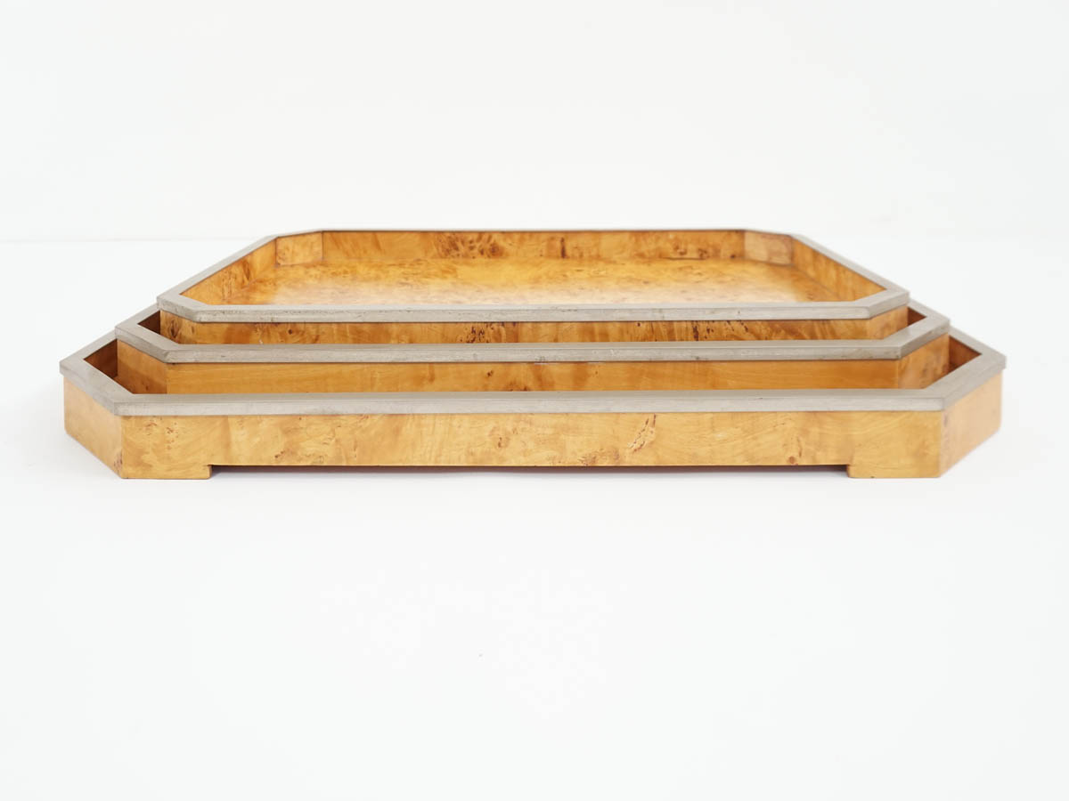 Set of 3 Walnut Root Trays