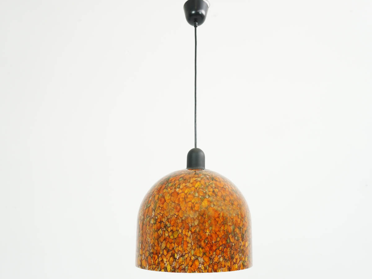 1960 Orange Murrine Glass Ball Light