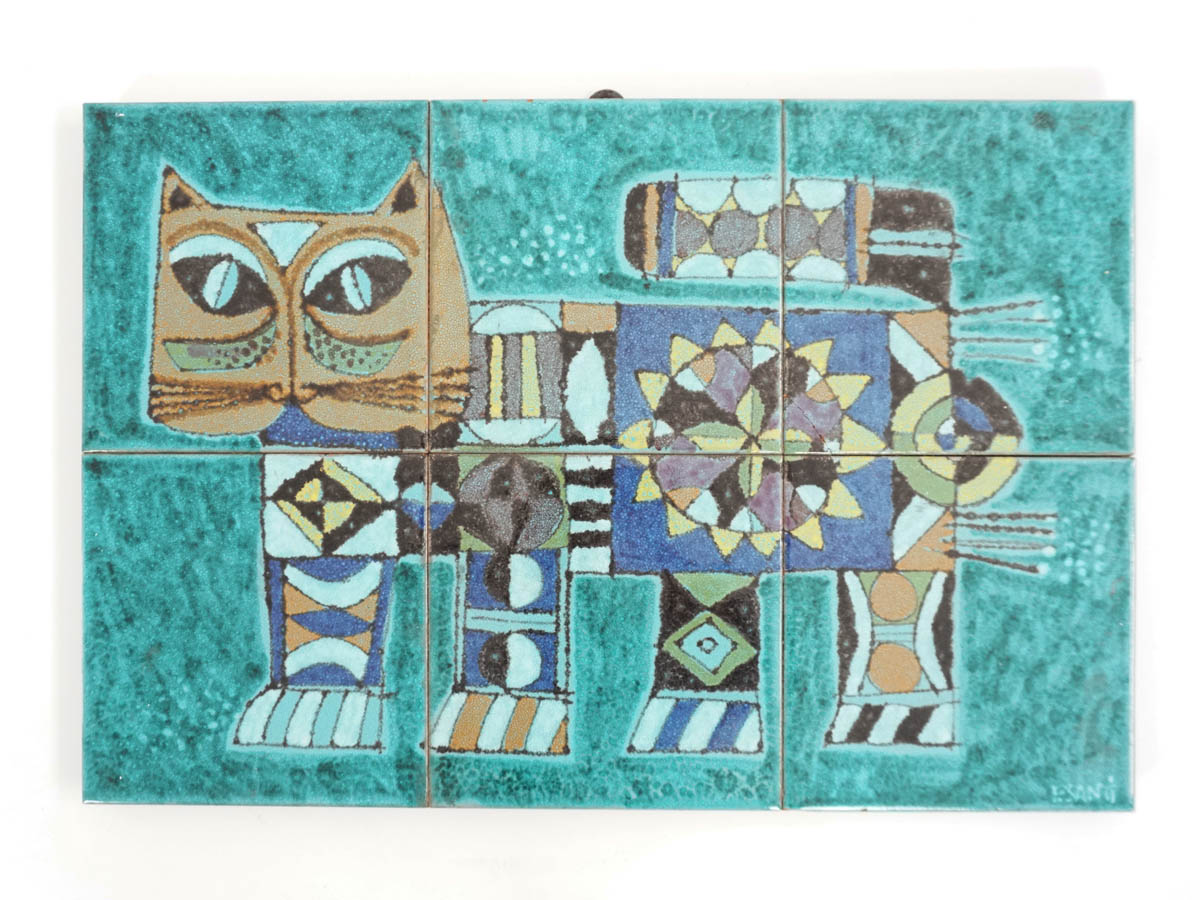 "Cat Lovers" Decorative Ceramic Panel