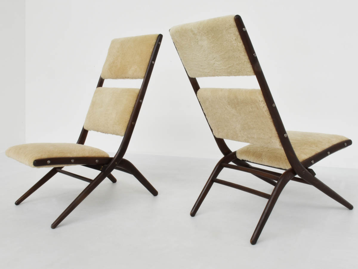 Chaises longues mod. Congo en fourrure de mouton (souple)