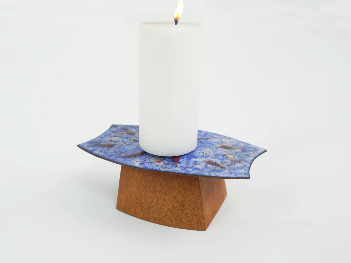 1960 Enameled metal Candle Holder