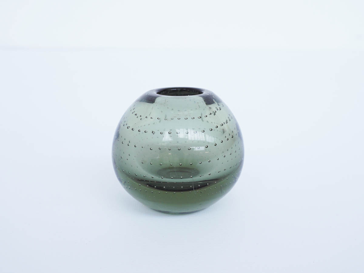 Small Swedish Green Glass Bowl Jar