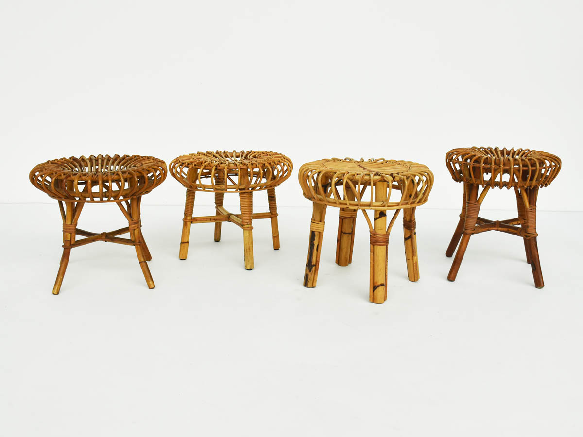 4 Bamboo Stools