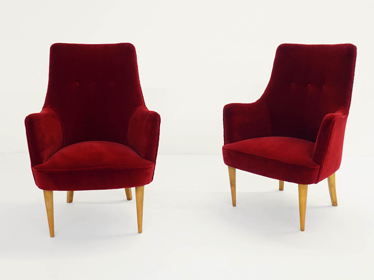 Pair of High-Backed Armchairs