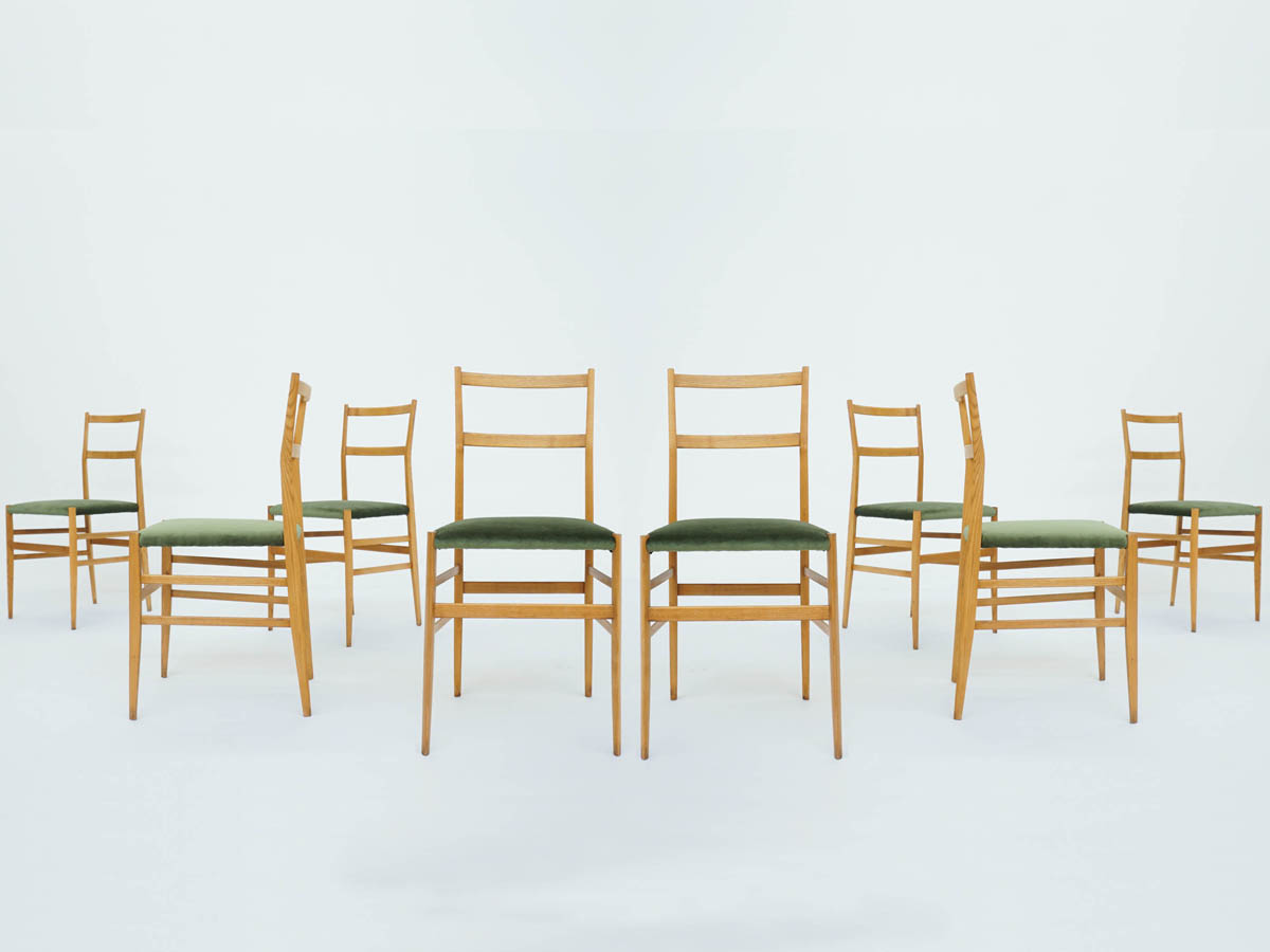 8 Chairs Superleggera in Sage Green Velvet