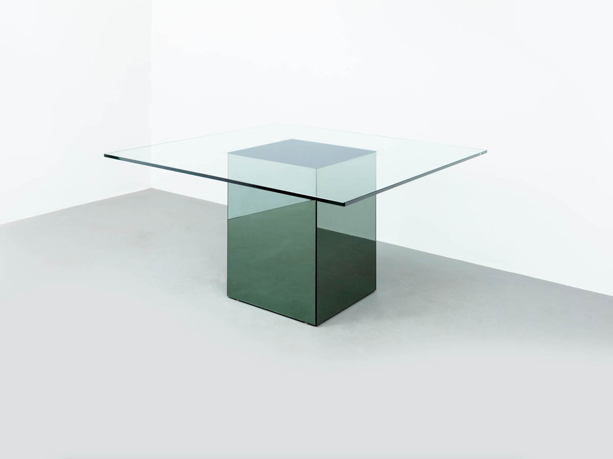 Mirrored Glass Square Table Mod. Blok