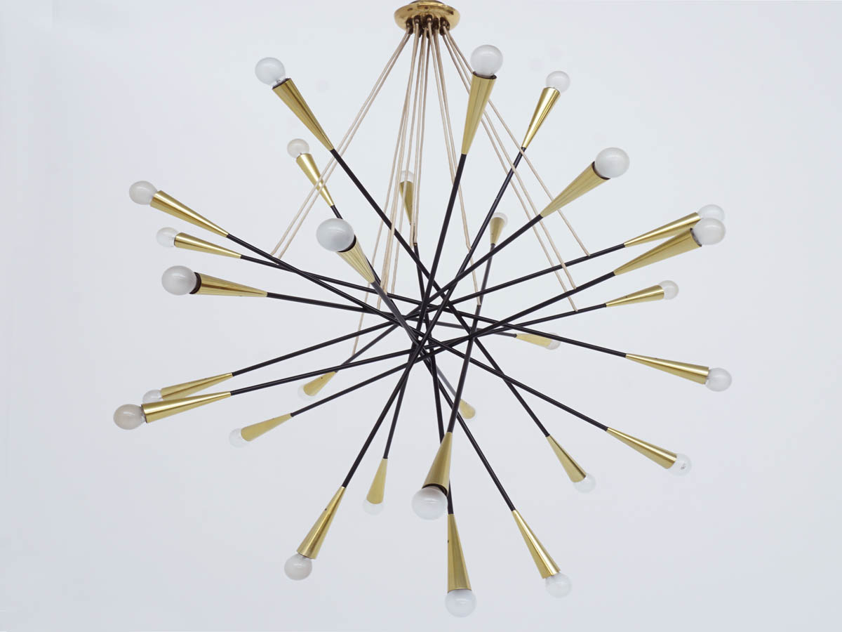 Large Stunning Chandelier Sputnik Mikado, Italy 1950