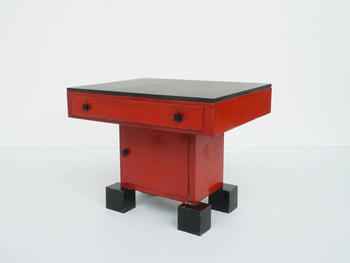 Rationalist Metal and Slate Center Table, Italy 1920