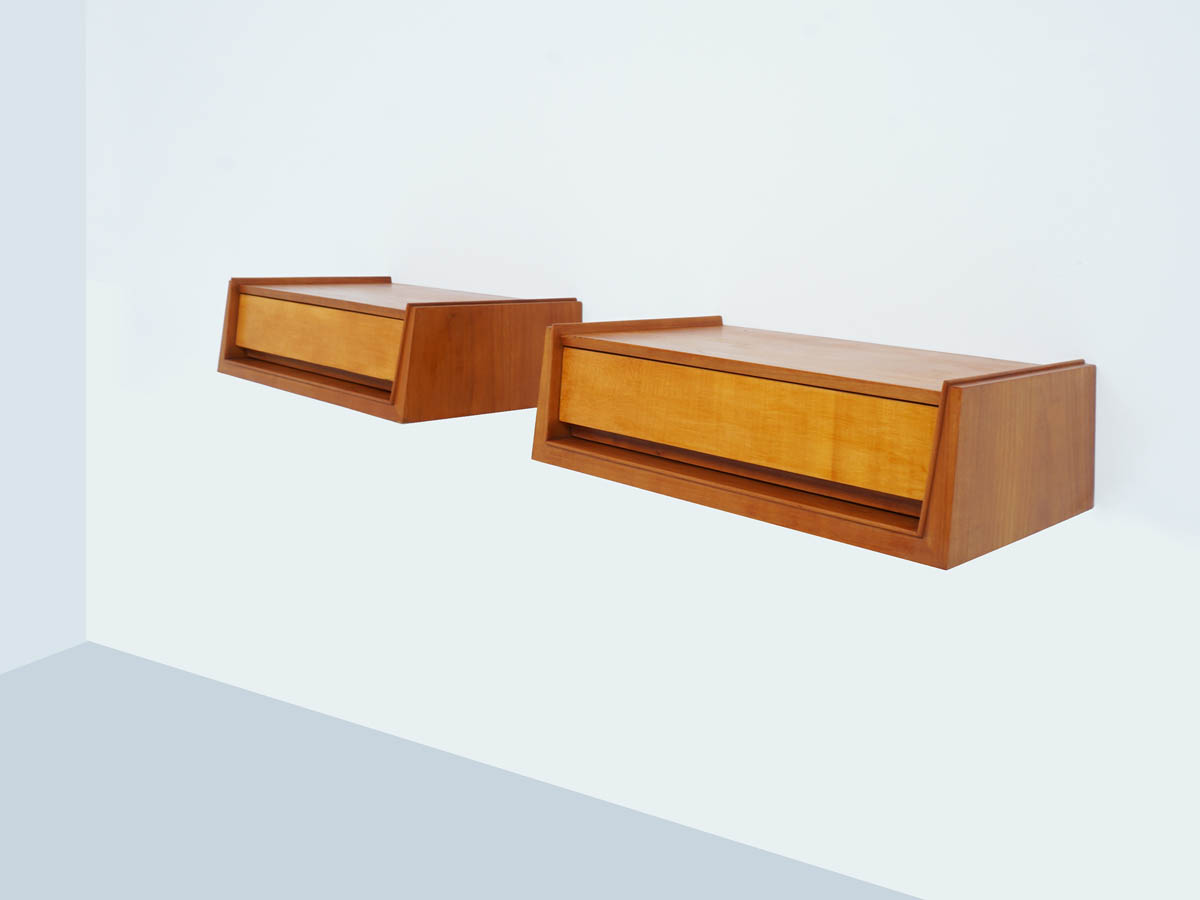 Two Suspended Diagonal Bedside tables