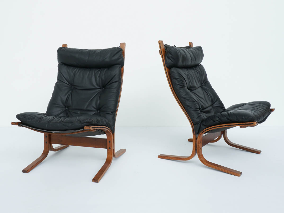 Poltrone in Pelle Nera con Schienale Alto mod. Siesta