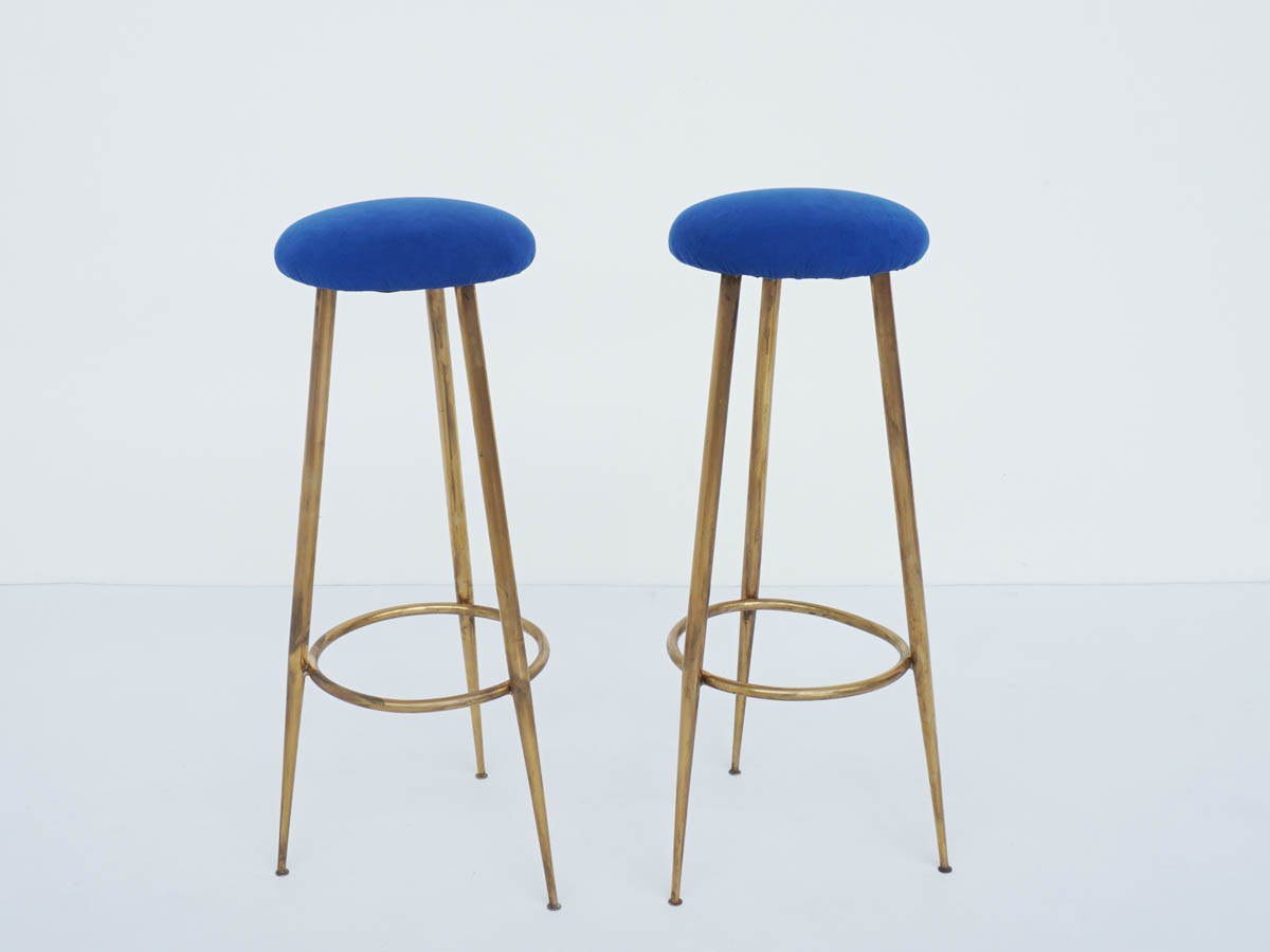 Pair of High Stools in Brass