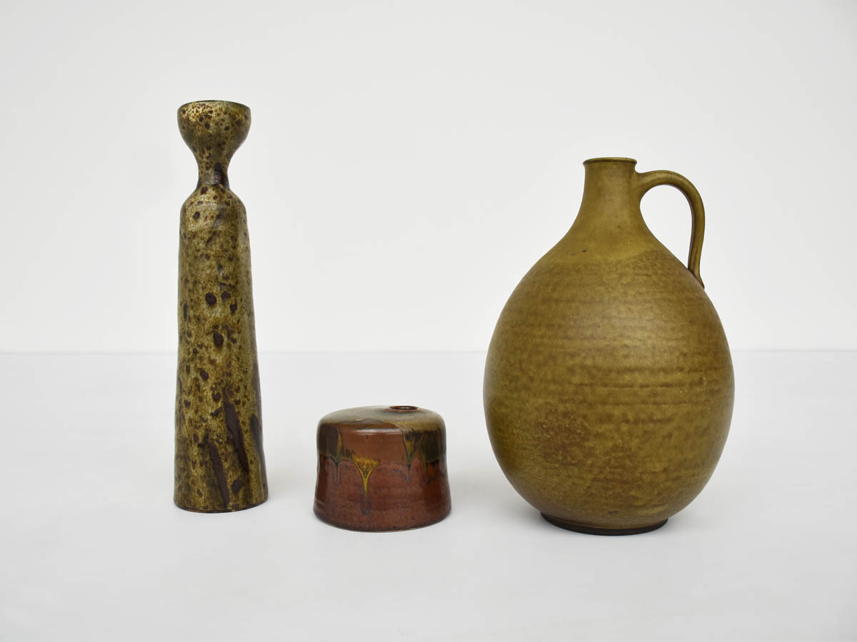 Ensemble de Vases en Céramique Brutalistes 1970