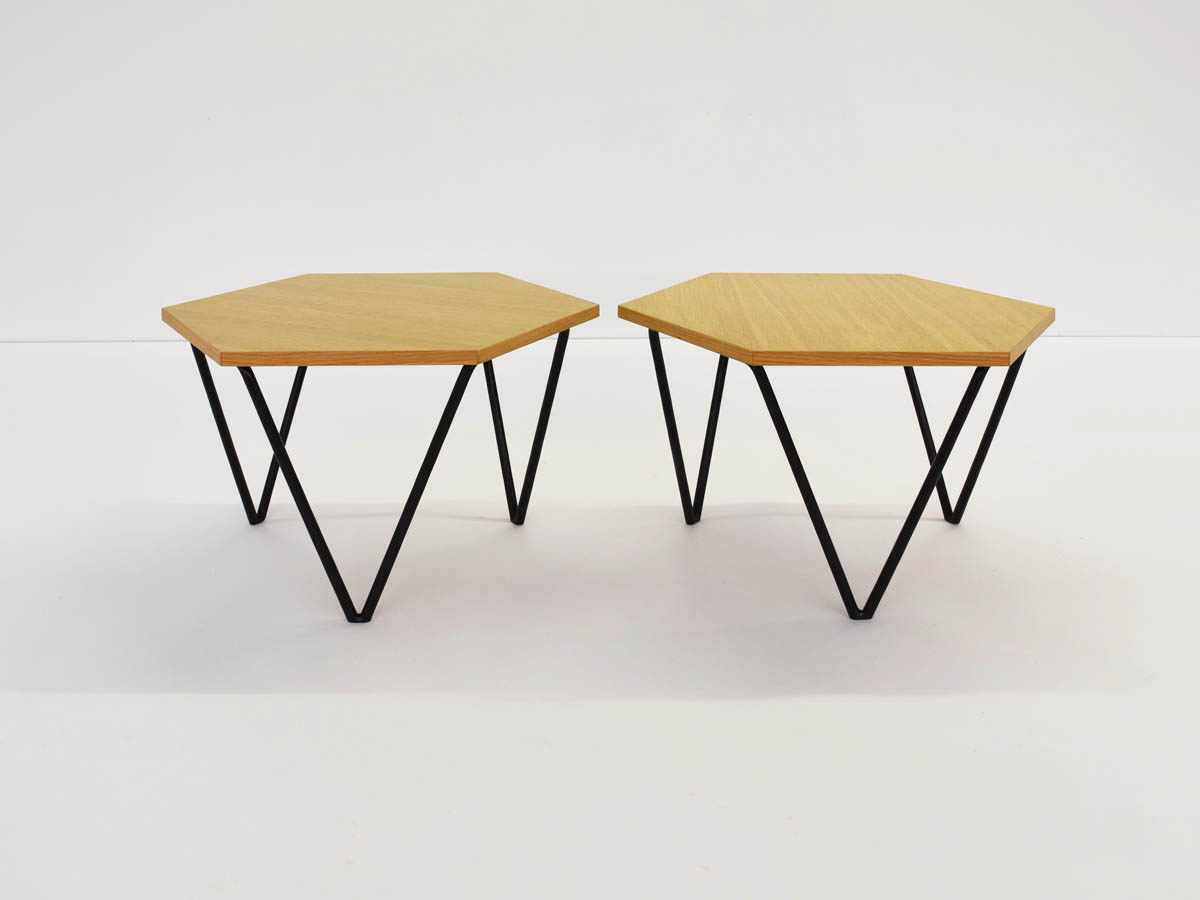 Modular Hexagonal Side Tables in Ash