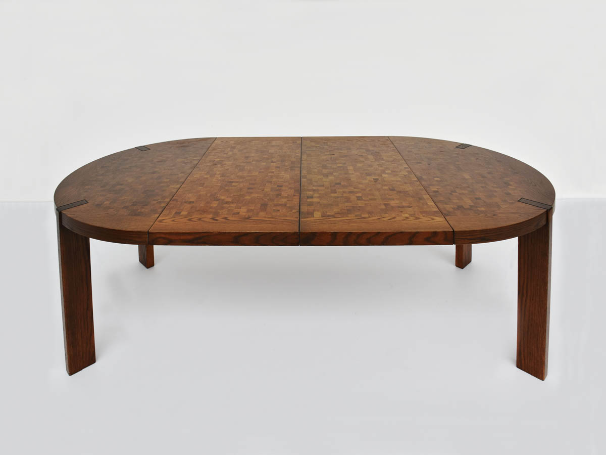 Large Extensible Table in Wenge Mosaic, production Idealheim
