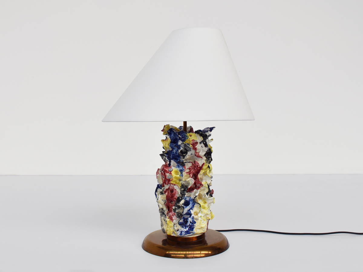 Brutally Hand-Molded Glazed Ceramic Lamp