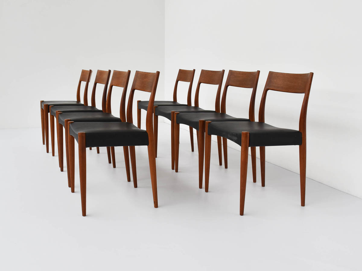 8 Teak Chairs Model 77, Denmark
