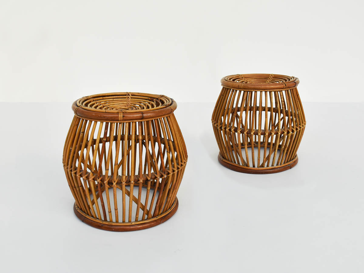 Hocker aus Bambus, italienisches Design