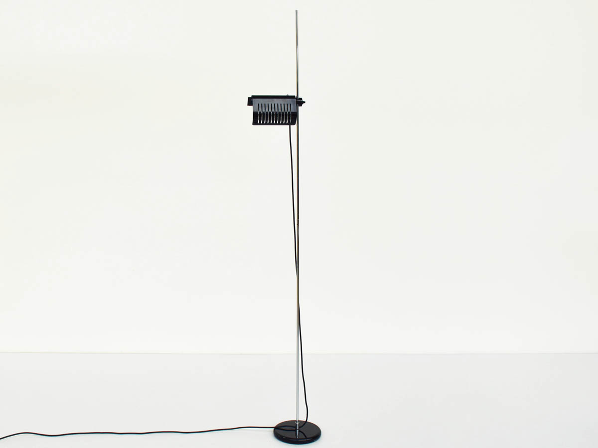 Adjustable Floor Lamp mod. Alogena 626, Black Lampshade