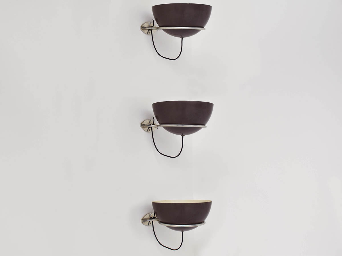 3 Wall sconces model 2/2, Metal Color Chocolate