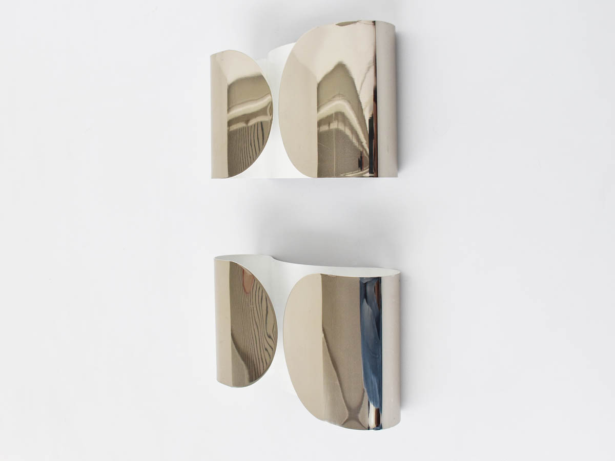Sconces mod. Foglio in Mirror Polished Chrome, 2 Available